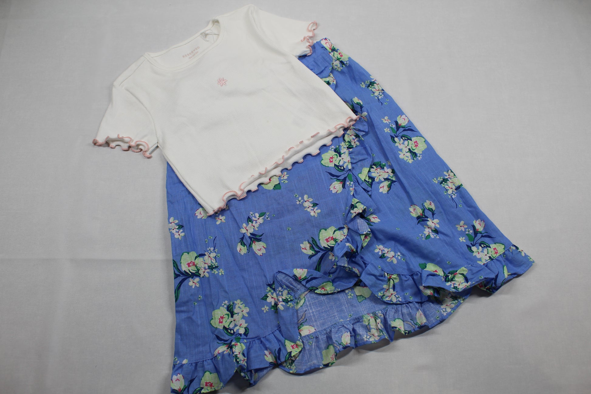 Set Blumenrock T-Shirt Mädchen 134/140