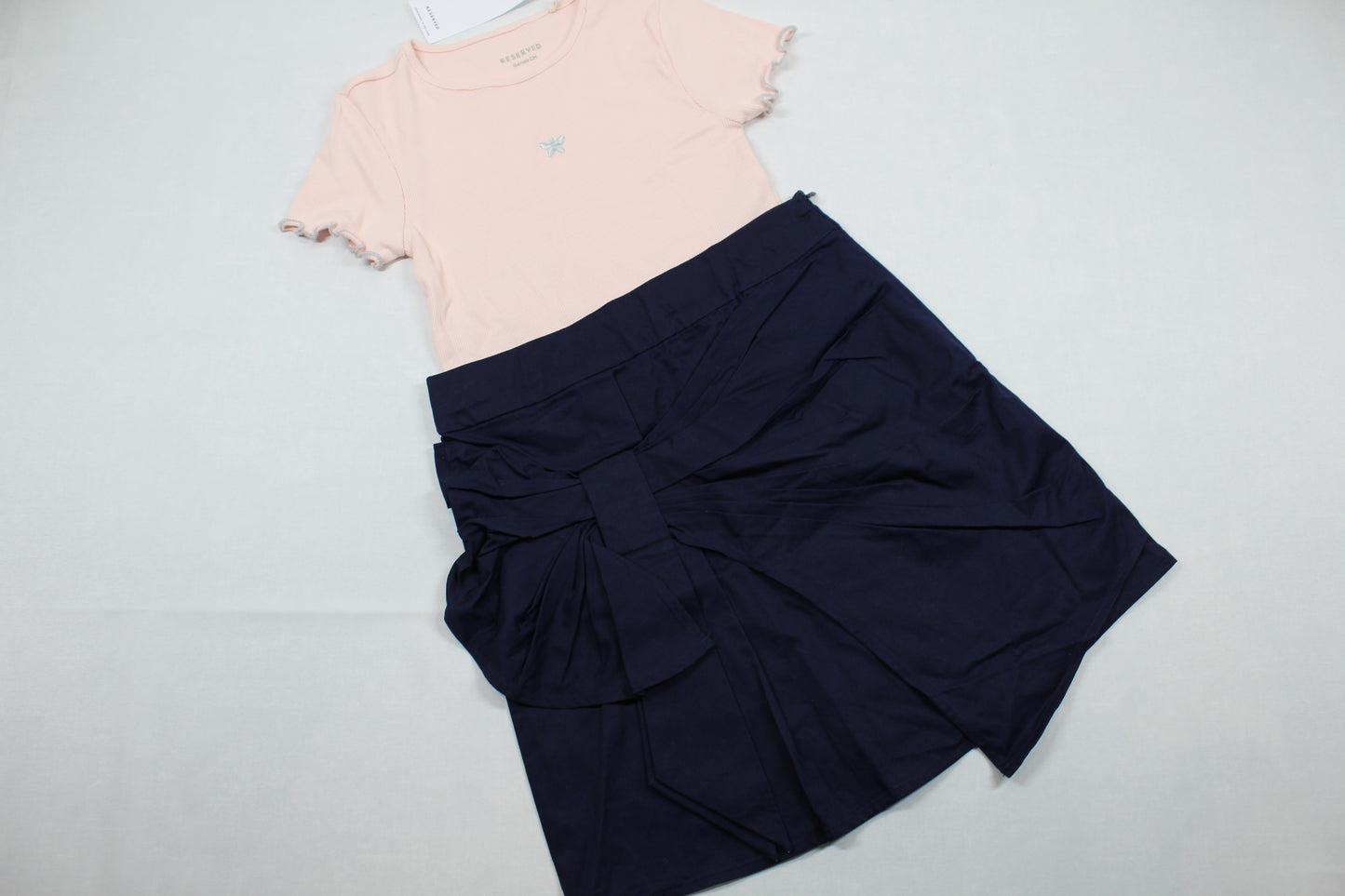 Set kurzer Rock T-Shirt Mädchen 134/140
