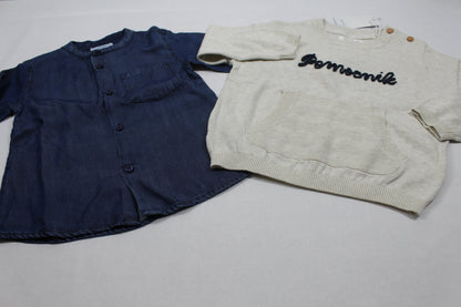Set Jeanshemd Pullover Jungs 86/92 Outlet