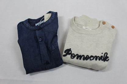 Set Jeanshemd Pullover Jungs 86/92 Outlet
