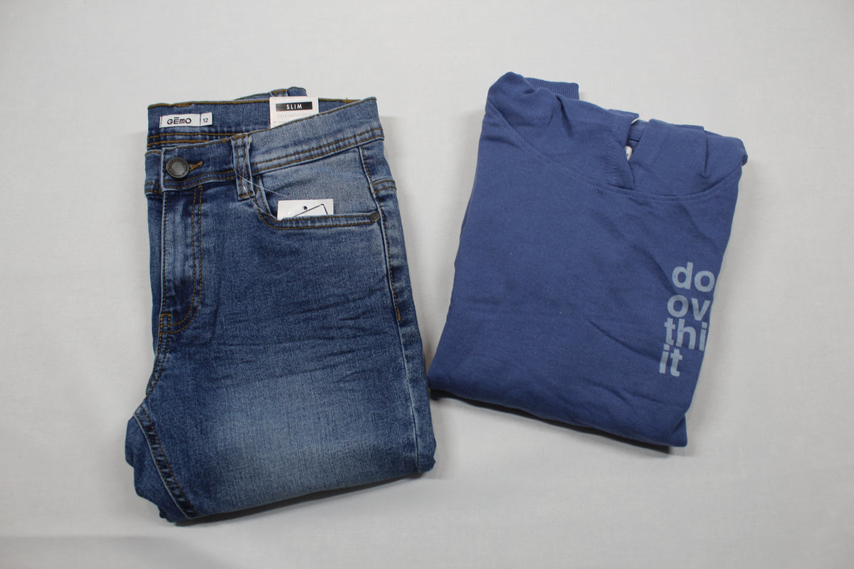 Set Bluejeans Kapuzenpulli Jungs 146/152 Outlet