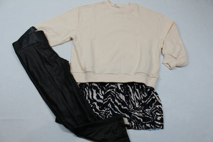 Set Leggins Lederoptik Pulli Art Rock Mädchen 110/116 Outlet