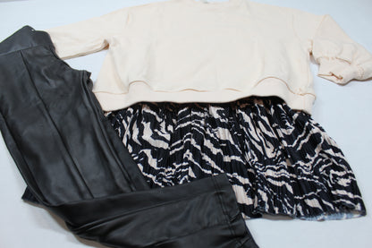 Set Leggins Lederoptik Pulli Art Rock Mädchen 110/116 Outlet