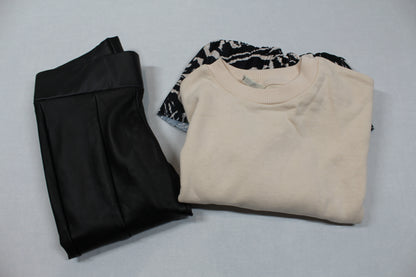 Set Leggins Lederoptik Pulli Art Rock Mädchen 110/116 Outlet