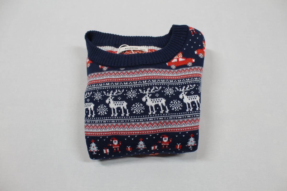 süßer Pullover mit Weihnachtsmotiv für Jungs 92