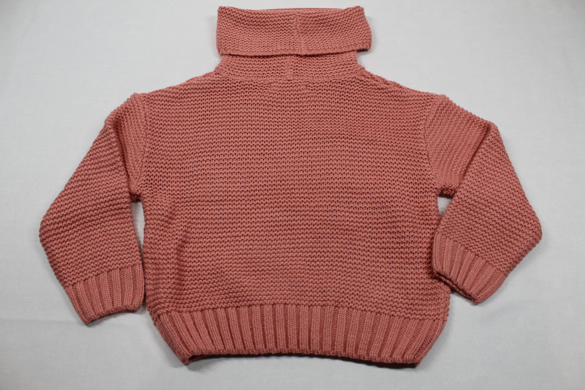 Strickpullover mit Rollkragen rosa für Mädchen 122
