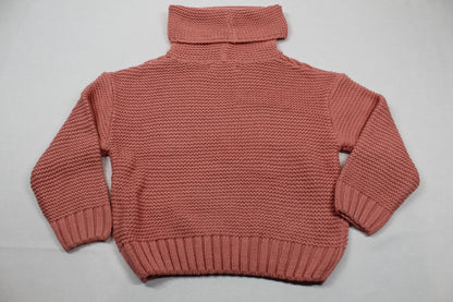 Strickpullover mit Rollkragen rosa für Mädchen 122