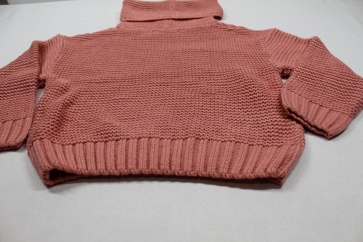 Strickpullover mit Rollkragen rosa für Mädchen 128