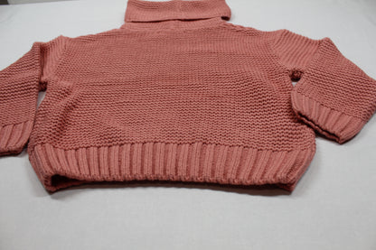 Strickpullover mit Rollkragen rosa für Mädchen 128