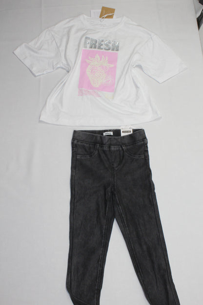 Jeggins + T-Shirt 122/128 für Mädchen