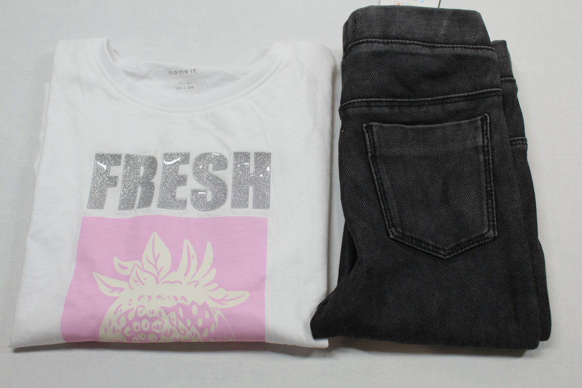 Jeggins + T-Shirt 122/128 für Mädchen