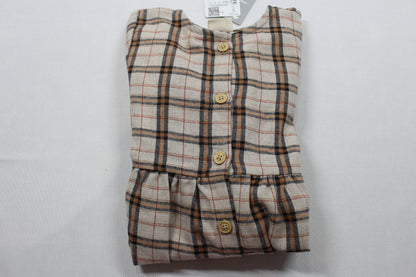 braunes Langarmkleid 104/110 für Mädchen