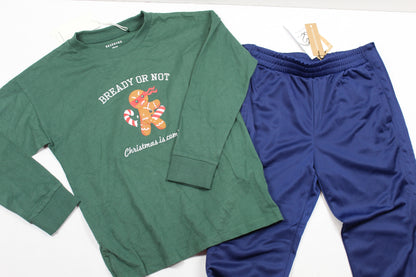 Jogginghose + Langarmshirt mit Weihnachtsmotiv 122/128 Jungs