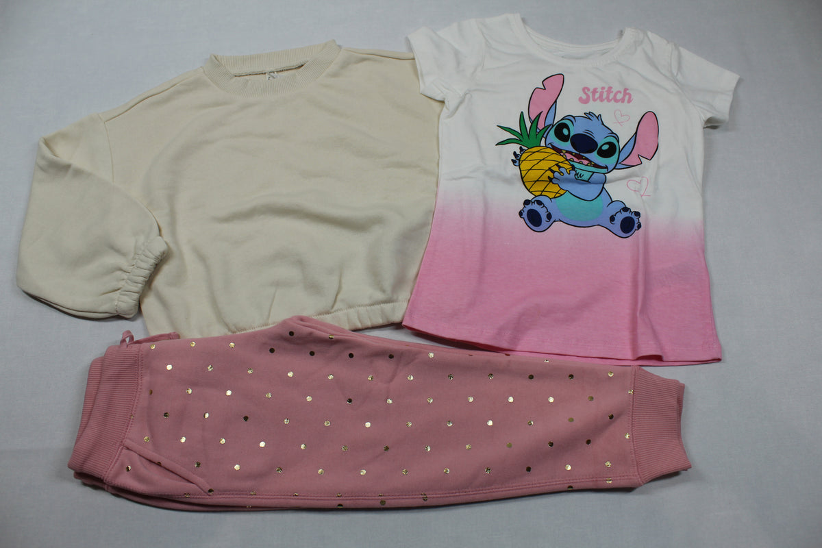 Set Jogging Hose T-Shirt (Stitch) Pulli Mädchen 104-110 Outlet