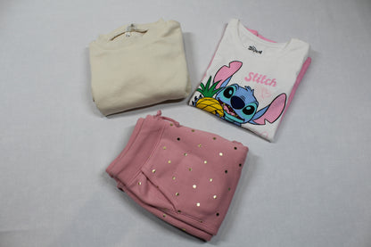 Set Jogging Hose T-Shirt (Stitch) Pulli Mädchen 104-110 Outlet