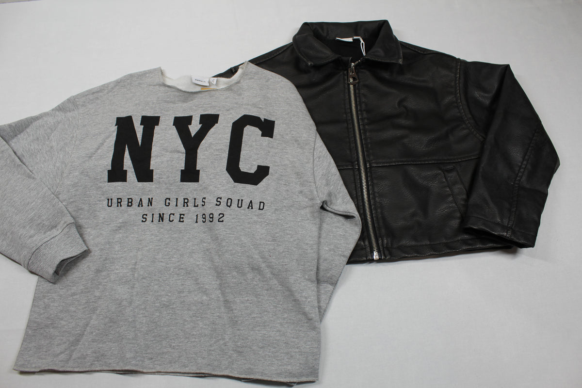 Set Lederjacke Pulli Mädchen 122/128 Outlet