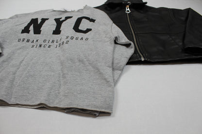 Set Lederjacke Pulli Mädchen 122/128 Outlet
