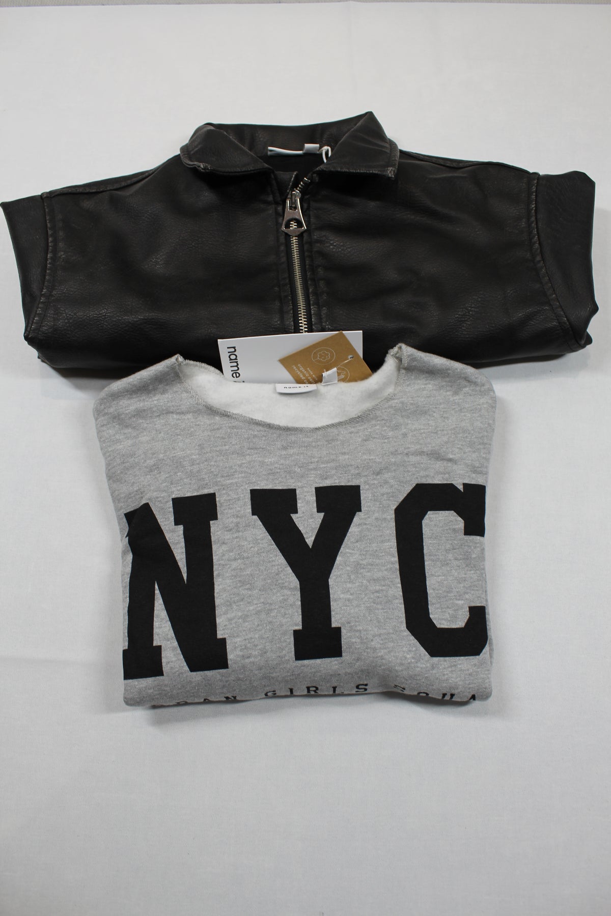 Set Lederjacke Pulli Mädchen 122/128 Outlet