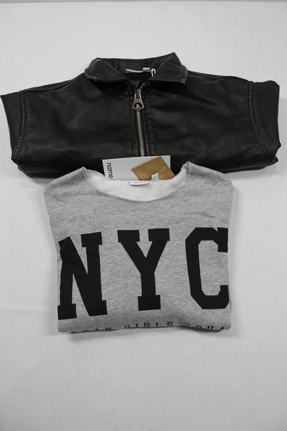Set Lederjacke Pulli Mädchen 122/128 Outlet