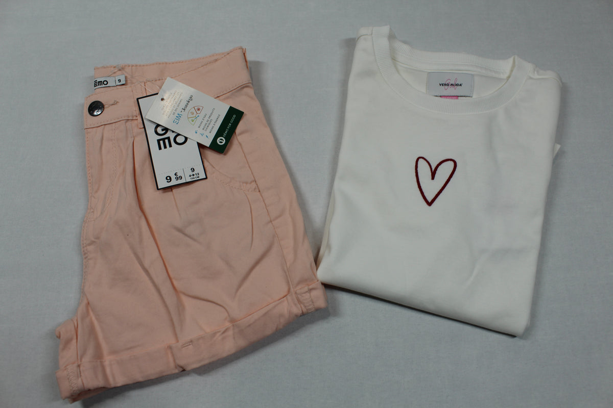 Set kurze Hose T-Shirt Mädchen 134/140 Outlet